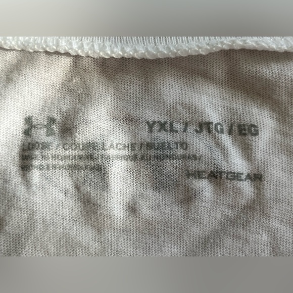 NWOT Under Armour Girls Softball Top RUN THE GAME RUN THE WORLD YXL Heatgear - Picture 2 of 4